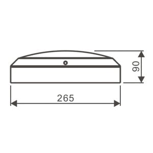ALED Seattle sensor fuldmåne måltegning Ø265 mm og højde 90 mm