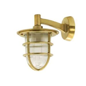 Andromeda 452 vägglampa med galler, gjuten mässing, IP64