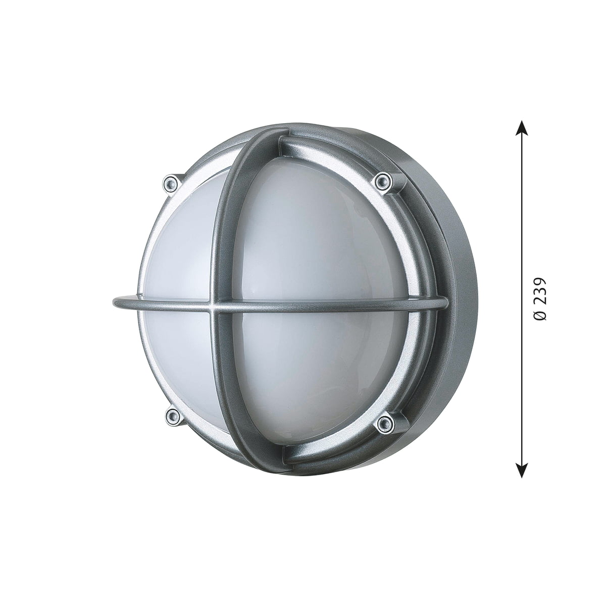 Louis Poulsen Skot LED uafskærmet opal glas i aluminium, varenr. 5743150241, mål Ø239 mm