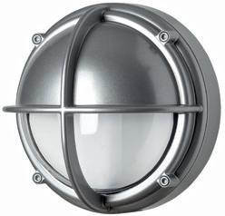 Skotlampe LED 3000K, V2, halvafskærmet, klar, alufarvet