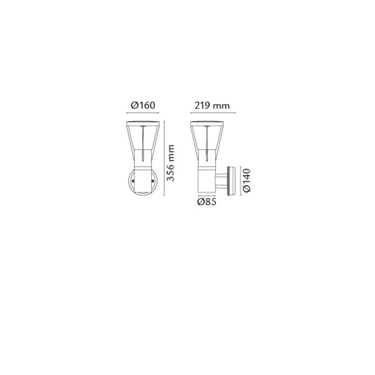 SG Arco Air Wall grafit – teknisk ritning 623622