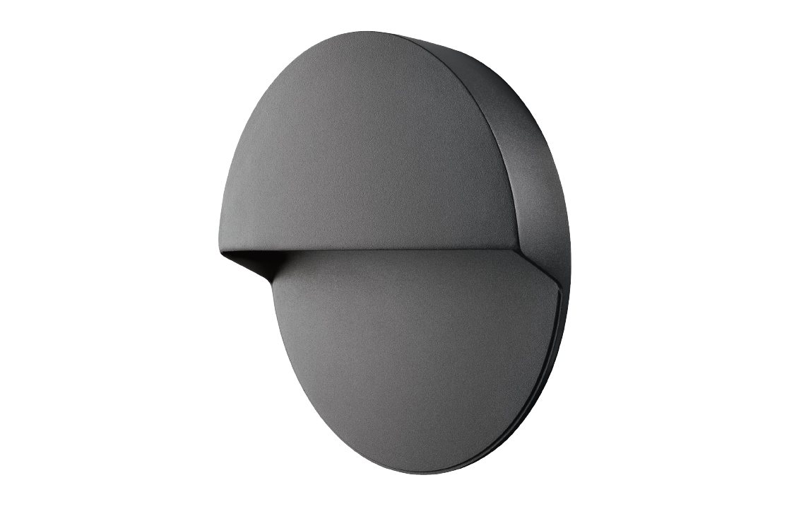 SG Arlon Round svart vägglampa 840 lumen 3000 K, produktbild – modell 653601