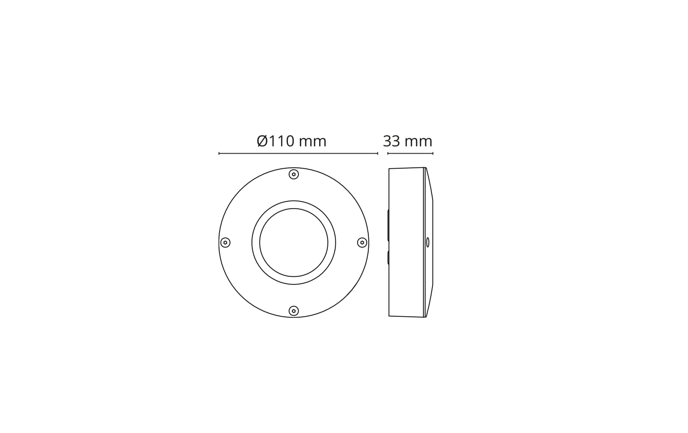 SG Callisto LED-loftarmatur måltegning Ø110 x 33 mm, til 912010 og 923010