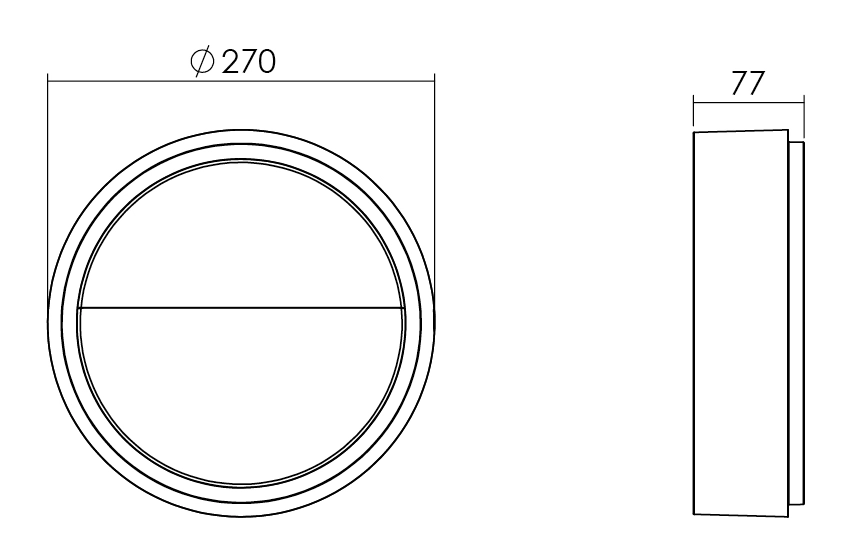 SG Frame Round Wall grafit, originalritning Ø270 × 77 mm, SG 605066