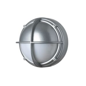 Skotlampe LED 3000K, V2, halvafskærmet, opal, alufarvet