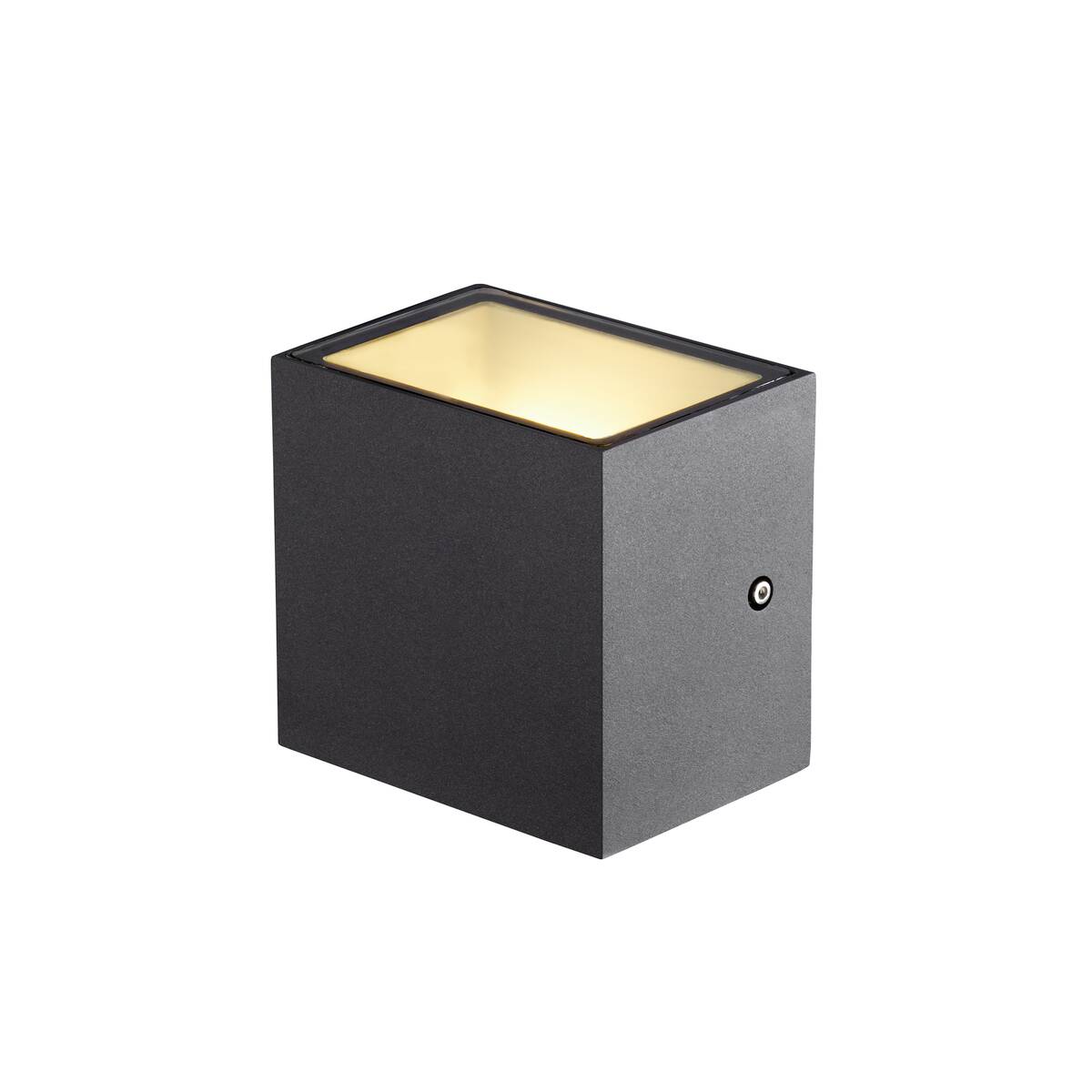 SLV SITRA CUBE udendørs væglampe antracit 1002032 set skråt ovenfra med lysåbning