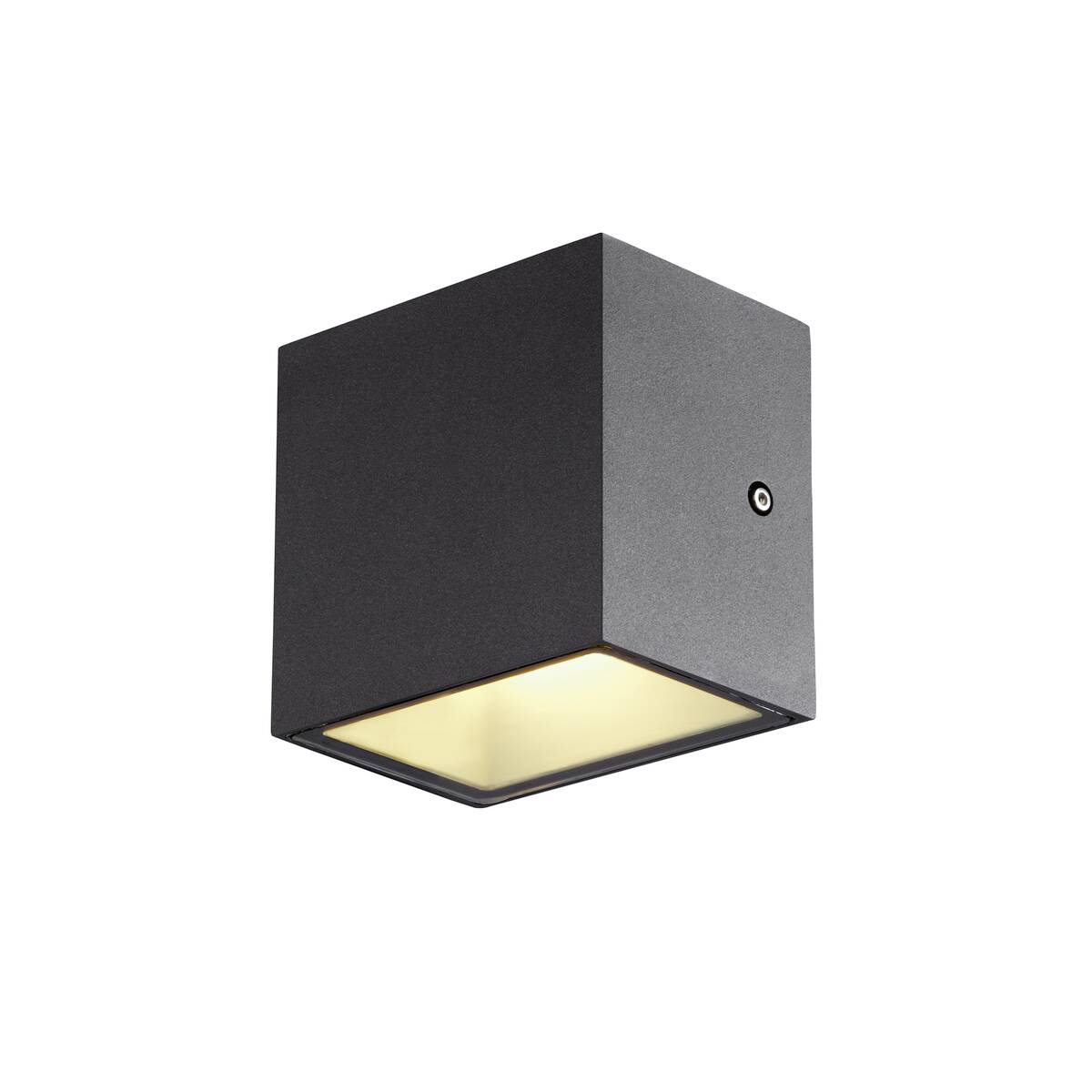 SLV SITRA CUBE 1002032 antracit LED væglampe set nedefra, undersidens lysåbning